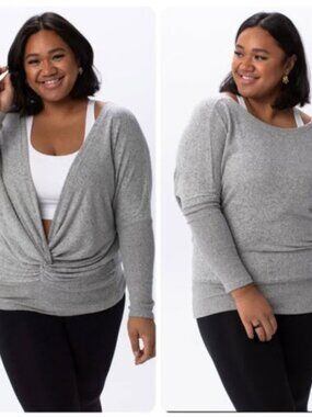 Savvi Portia Shrug Draped Shrug in Burgundy Size Large NWT